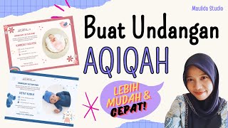 Cara Membuat Undangan Aqiqah Digital di Canva Tutorial Membuat Undangan Aqiqah 2024 [upl. by Novihs]