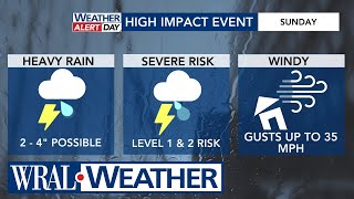 WRAL Weather Alert Day 30 Mph Wind Gust 💨 23 inches of Rain 🌧️ [upl. by Sasnak]