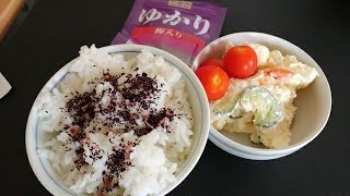 食べ方汚いです❬食べるだけ❭ふりかけご飯、サラダ [upl. by Eicul957]