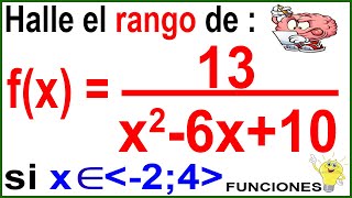 FUNCIONES HALLAR EL RANGO CON TERMINOS CUADRATICOS NIVEL INTERMEDIO [upl. by Neenej798]