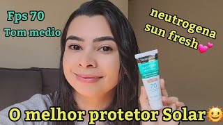 RESENHA PROTETOR SOLAR NEUTROGENA SUN FRESH DERM CARE FPS 70  com cor MORENA [upl. by Aihsenot]