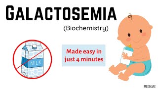 Galactosemia  In 4 minutes  Biochemistry  Medinare [upl. by Arvell]