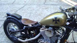 Honda Shadow Bobber Chopper Gold and Black [upl. by Nairehs]