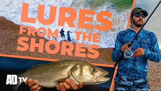 Lure Fishing For BASS From The BEACH  A Day With Savage Gear [upl. by Anum17]