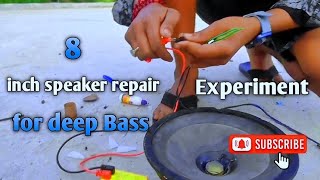 How to repair 8 inch speaker repair at home  speaker voice coil repair  experiment video [upl. by Wyndham920]