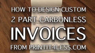 Custom carbonless 2 part invoices from printit4lesscom [upl. by Aicyla629]