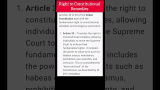 Right to Constitutional RemediesArticle 3235 constitution upsc bpsc study education [upl. by Eek297]