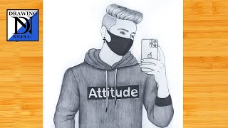 How to draw Attitude boy taking a selfie  Pencil sketch for beginner  Easy drawing  Drawing [upl. by Gilda140]