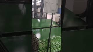 Green PP Plastic film faced plywood used for more than 30 times Film Faced Marine Plywood [upl. by Aden]