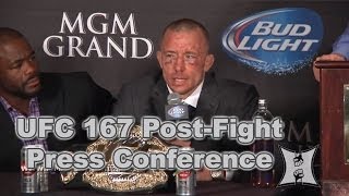 UFC 167 StPierre vs Hendricks PostFight Press Conference LIVE  complete  unedited [upl. by Iinde]