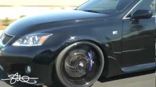 BACK IN BLACK 2011 Lexus ISF Lowered on 20quot AZA Forged Wheels REPAINTED [upl. by Etireugram]