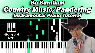 Bo Burnham  Country Music  Pandering Piano Instrumental Tutorial on Synthesia [upl. by Hgielyk]