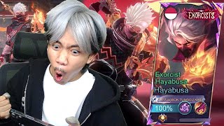 REVIEW SKIN EXORCISTS HAYABUSA EFEK NYA SADIS SLUR  Mobile legends [upl. by Laro992]