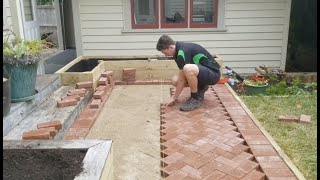 Timelapse Herringbone Paving installation [upl. by Nalim]