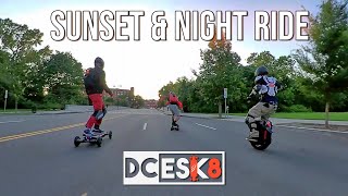 DCESK8 Day to Night Ride  ESK8 Music Video  LaCroix Metroboard Backfire Exway and more [upl. by Oznohpla410]