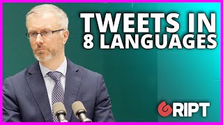 OGorman asked about infamous tweets in 8 languages [upl. by Biancha674]