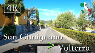 Scenic Drive Tuscany Italy San Gimignano ⩾ Volterra August 2022  🌞 [upl. by Akihsar]