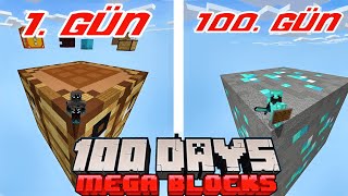 Minecraft 100 Gün Mega BlockDa Hayatta kaldım [upl. by Ylrebme]