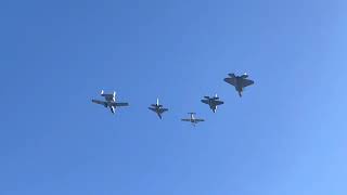 Super bowl 2022 Sofi Stadium US Air Force Heritage Team fly over [upl. by Skoorb]