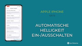 Automatische Helligkeit einausschalten  Apple iPhone iOS 15 [upl. by Hollenbeck]