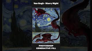 The Starry Night by Vincent van Gogh  Popular Painting  Photoshop Expand Generate Fill [upl. by Ciryl]