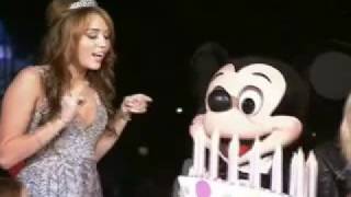 Miley Cyrus Celebrates Sweet 16 at Disneyland [upl. by Ahseile602]