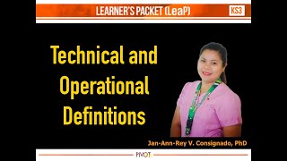 Technical and Operational Definitions  English 10 [upl. by Atnod898]