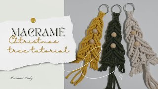 Macramé Christmas TreeOrnament Tutorial DIY Makrome Çam Ağacı Yapılışı Macrame Kerstboom Tutorial [upl. by Aisatna]