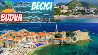 Becici Budva Slovenska plaza Stari grad stanje na plazama Crna Gora 2022 [upl. by Hendricks]