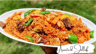 The most delicious Assorted Jollof Rice Recipe Ghana Jollof Recipe [upl. by Bliss]