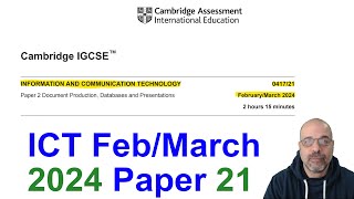 2024 March Paper 21 Cambridge 0417 ICT IGCSE [upl. by Borrell]