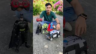 RC Police Car vs Three Super Heroes 🔥 End Tak Deko 😄 policecar [upl. by Elocen216]