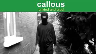 CALLOUSEnglish Vocabulary [upl. by Zantos]