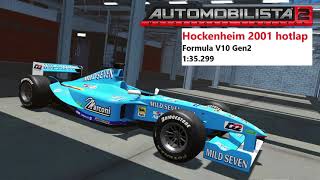 Automobilista 2  Formula V10 Gen2  Hockenheim 2001 hotlap [upl. by Standley496]