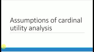 Assumptions Of Cardinal Utility Analysis URDUHINDI [upl. by Granniah714]