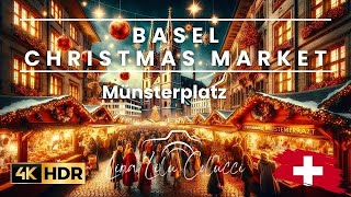 Basel Switzerland🇨🇭 Muensterplatz Christmas Market 🎄 4K HDR [upl. by Seabrook]