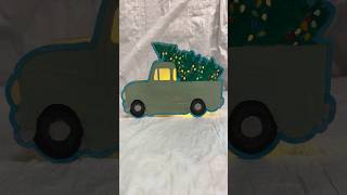 Painting A Pale Green Plywood Truck With A Christmas Tree And Shimmering Silver Hubcaps [upl. by Aneeled409]