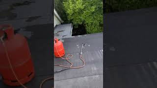 Roofing Construction Scratch coat Flat roof Felt Touch on [upl. by Eednak]