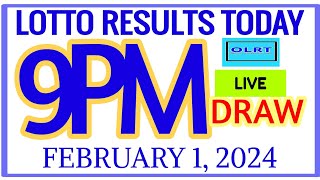 Lotto Results Today 9pm DRAW February 1 2024 swertres results [upl. by Marieann548]