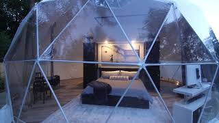 Geodesic Dome Tent amp Barrel Sauna Tour  Backcountry Recreation [upl. by Haidej]