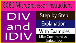 DIV and IDIV instructions in 8086 Microprocessor  Division Instruction [upl. by Niboc]