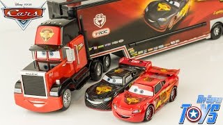 Disney Cars Mack Truck Carbon Racers Launcher Lightning McQueen Disney Store Toy Review [upl. by Codding]