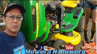 FREE JOHN DEERE LA105 LAWN TRACTOR NOT CHARGING GLUE MAGNETS FLYWHEEL REMOVAL STATOR SYSTEM REPAIR [upl. by Ayiram]