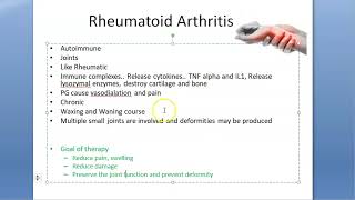 Pharmacology 242 a Anti Rheumatoid Drugs Arthritis RA DMARD Disease modifying Methotrexate classify [upl. by Bowie855]