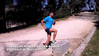 Personal Running  PLIOMETRÍA  POTENCIA DE PIERNAS Saltos alternativos en bancom4v [upl. by Trevethick]