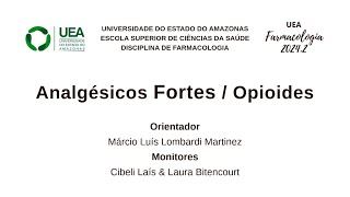 Analgésicos Fortes  Opioides [upl. by Salangia]