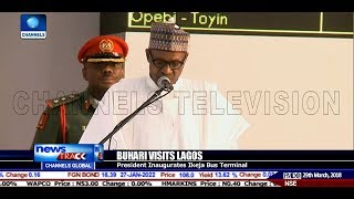 President Buhari Inaugurates Ikeja Bus Terminal [upl. by Araihc]