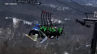 Chairlifts collide in skilift malfunction injuring 5 [upl. by Ees]