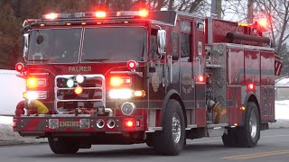 Palmer Municipal Fire Department Engine 2712 Responding [upl. by Neyu]