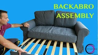 IKEA Two seat sofa bed assembly BACKABRO [upl. by Ednarb381]